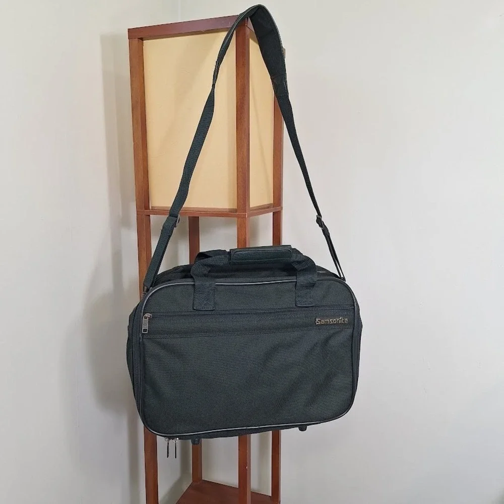 Samsonite Expandable Laptop Briefcase Carry On‎ Green Messenger Shoulder Bag EUC